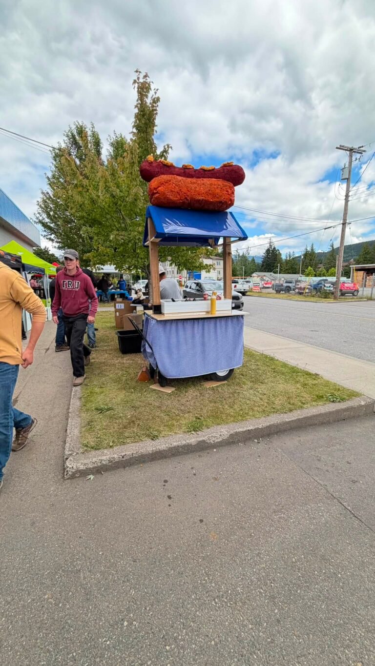 A food stand set up outside the store.