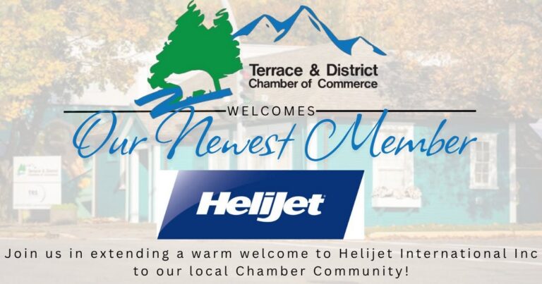 Chamber "Our Newest Member" graphic welcoming Helijet International Inc